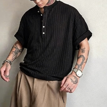 Men’s Slim-Fit V-Neck Polyester Shirt – Lightweight Casual Top